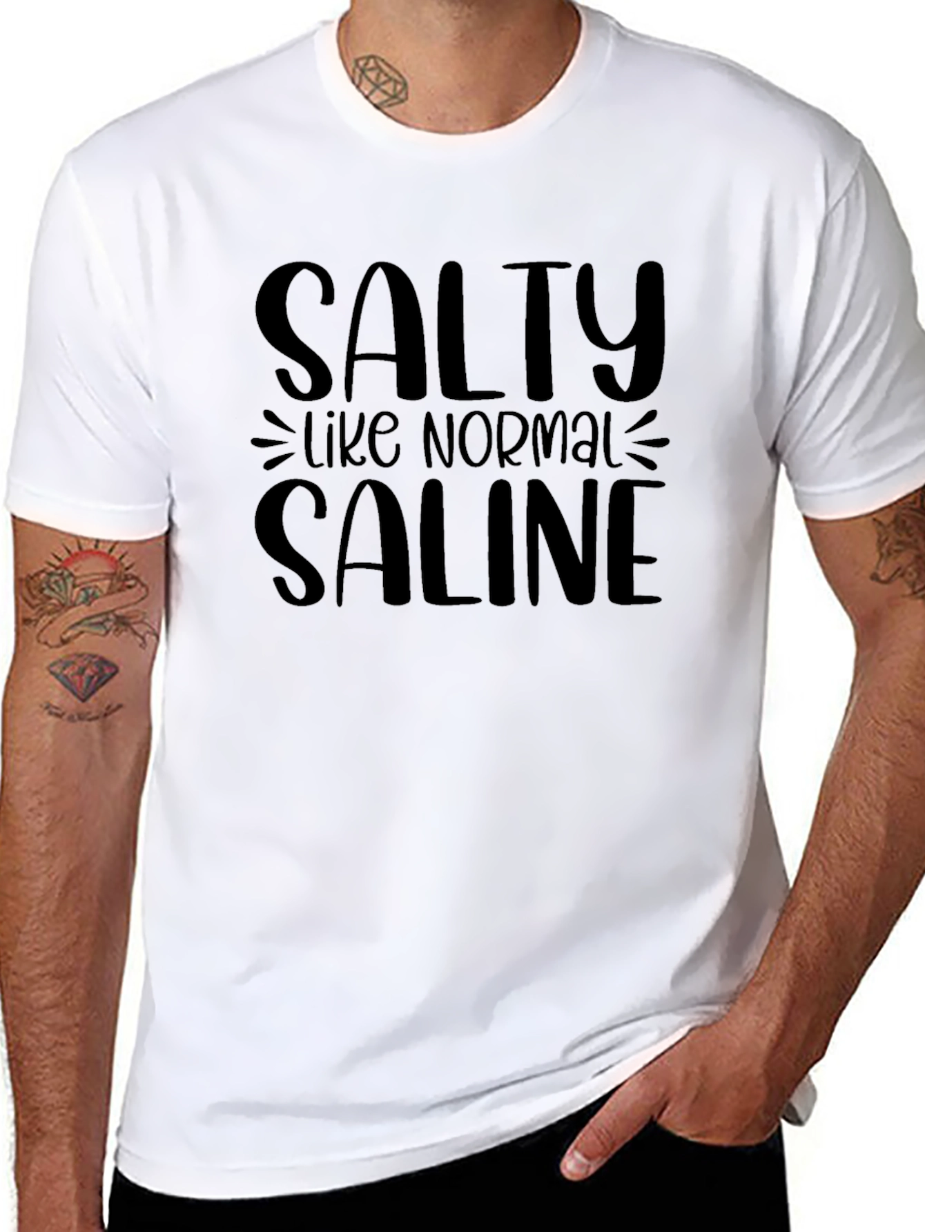 Salty Like Normal Saline Black T-Shirt