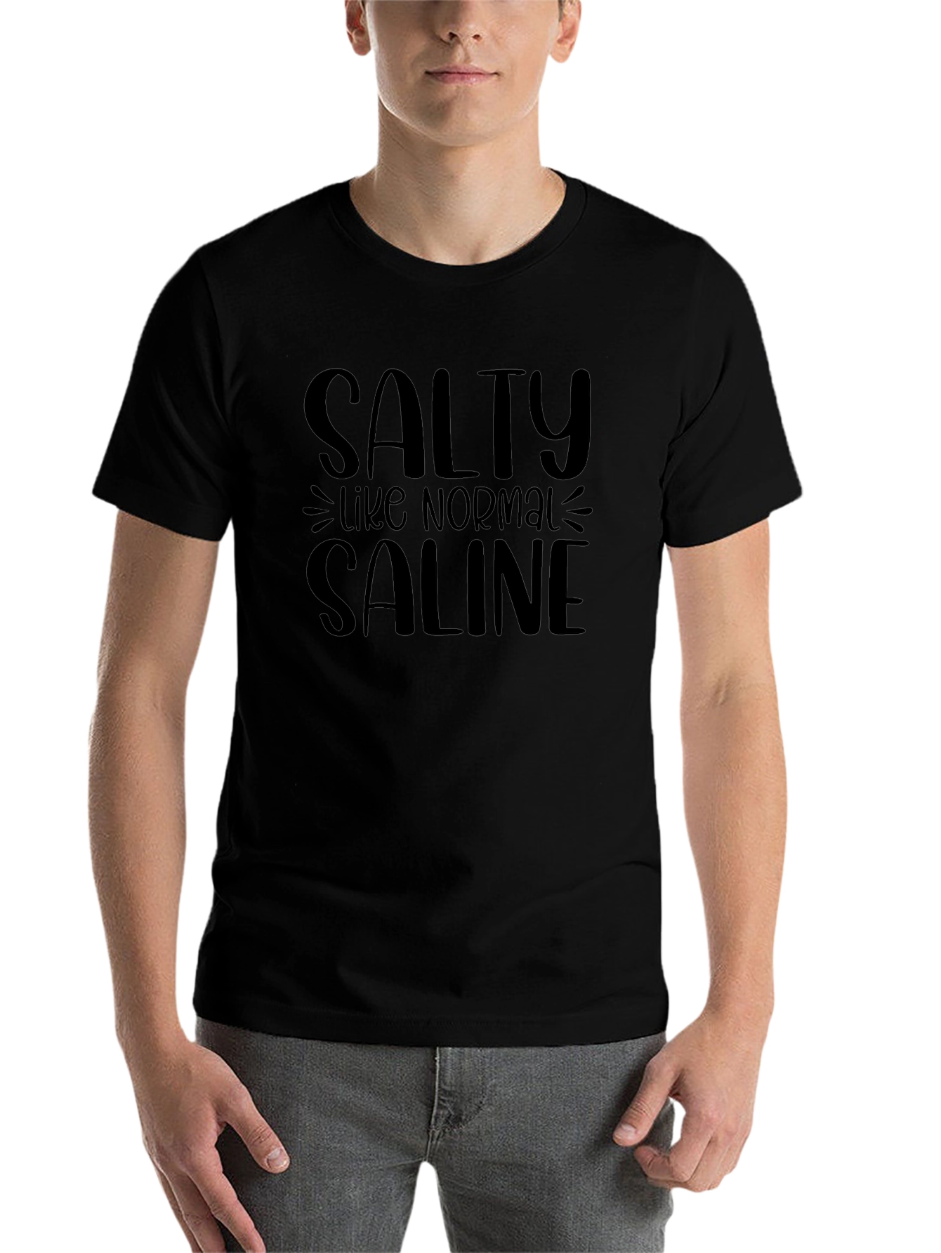 Salty Like Normal Saline Black T-Shirt