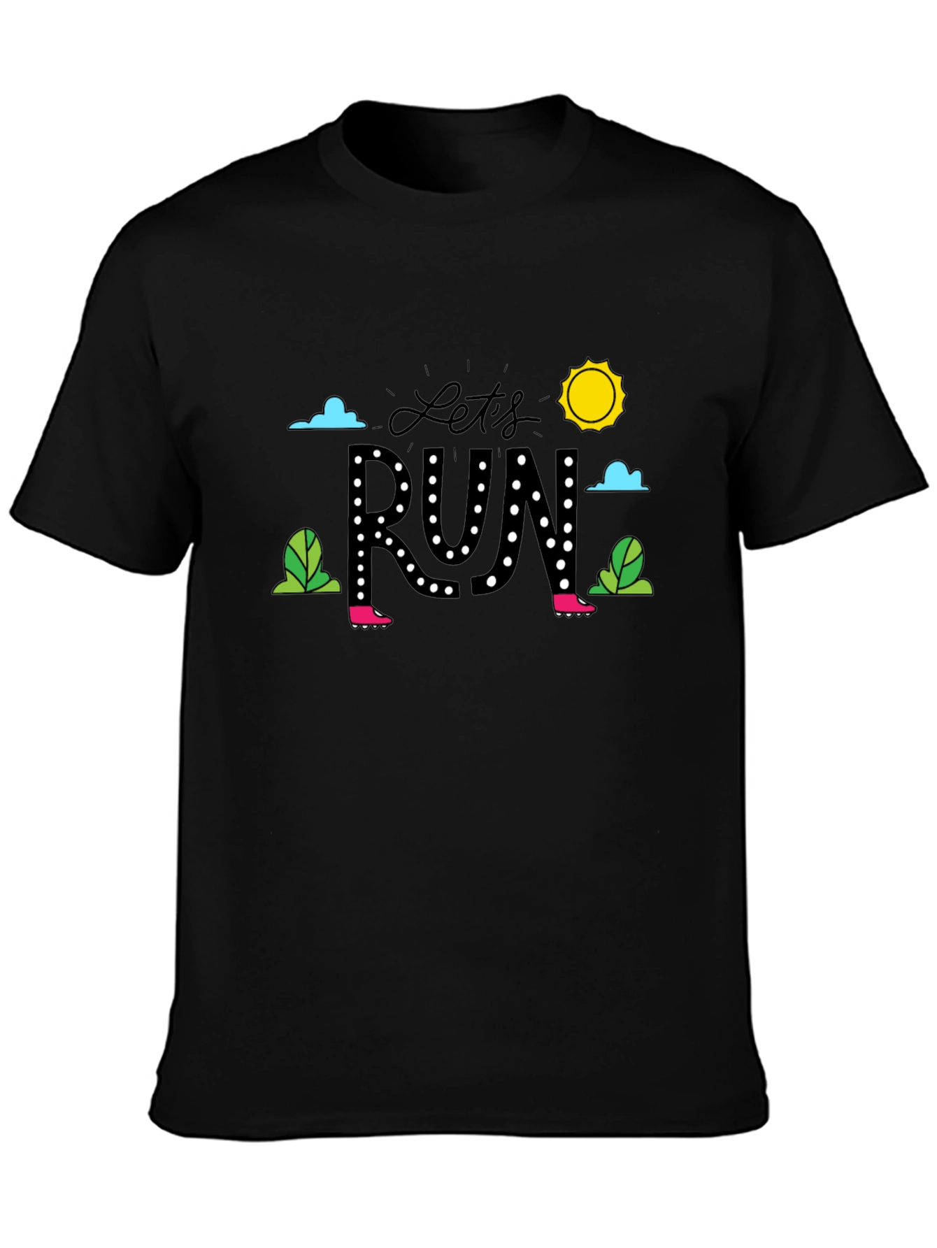 Lets Run Graphic T-Shirt - Black