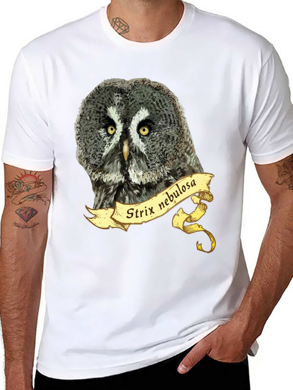 Strix Nebulosa Owl T-Shirt - Mens Graphic Tee
