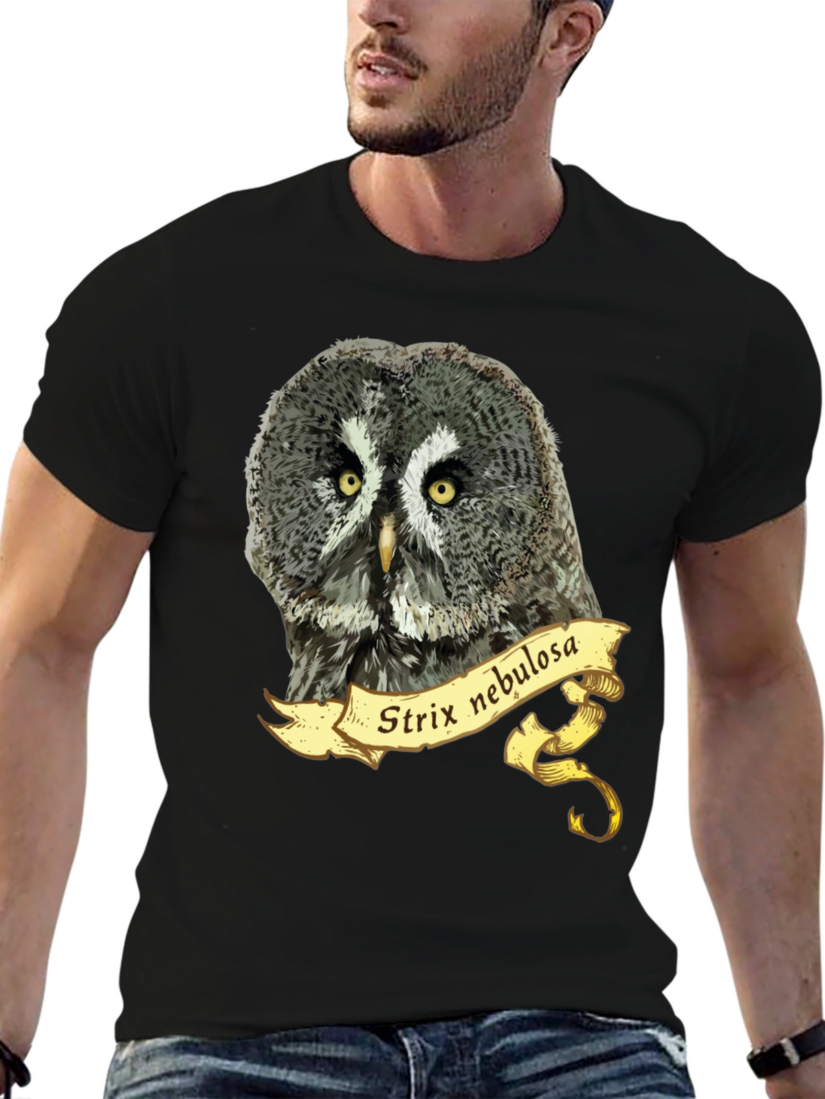 Strix Nebulosa Owl T-Shirt - Mens Graphic Tee