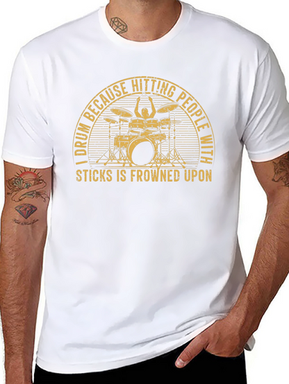 Drummer Graphic Tee - Hitting People With Sticks