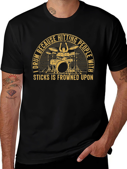 Drummer Graphic Tee - Hitting People With Sticks