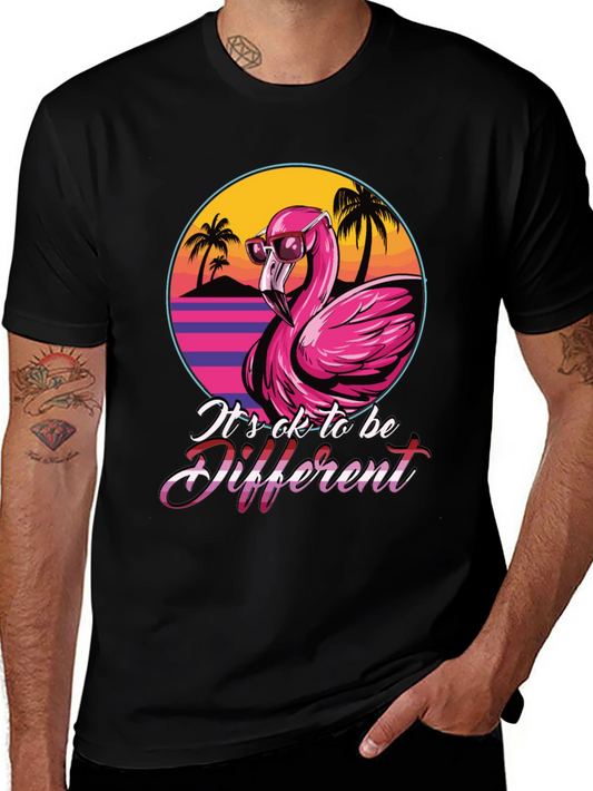 Cool Flamingo Graphic T-Shirt - Its OK to be Different