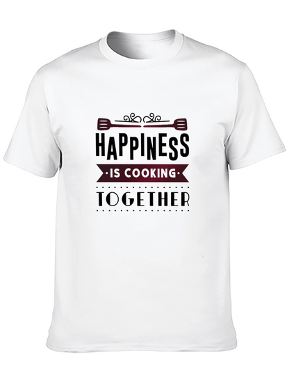 Happiness is Cooking Together Black Graphic Tee
