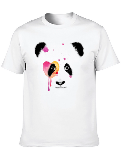 Panda Heart Graphic Black T-Shirt