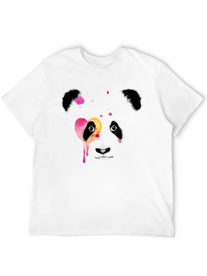 Panda Heart Graphic Black T-Shirt