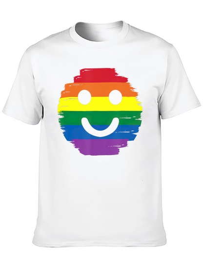 Rainbow Pride Smiley Face Black T-Shirt
