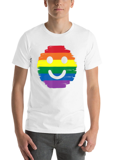 Rainbow Pride Smiley Face Black T-Shirt