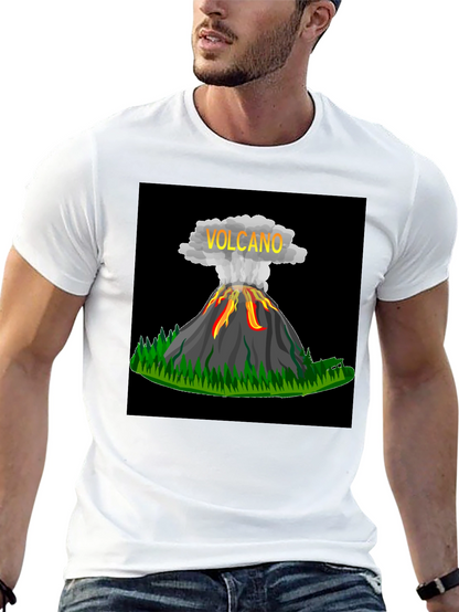 Volcano Graphic Black T-Shirt - Bold & Unique Design