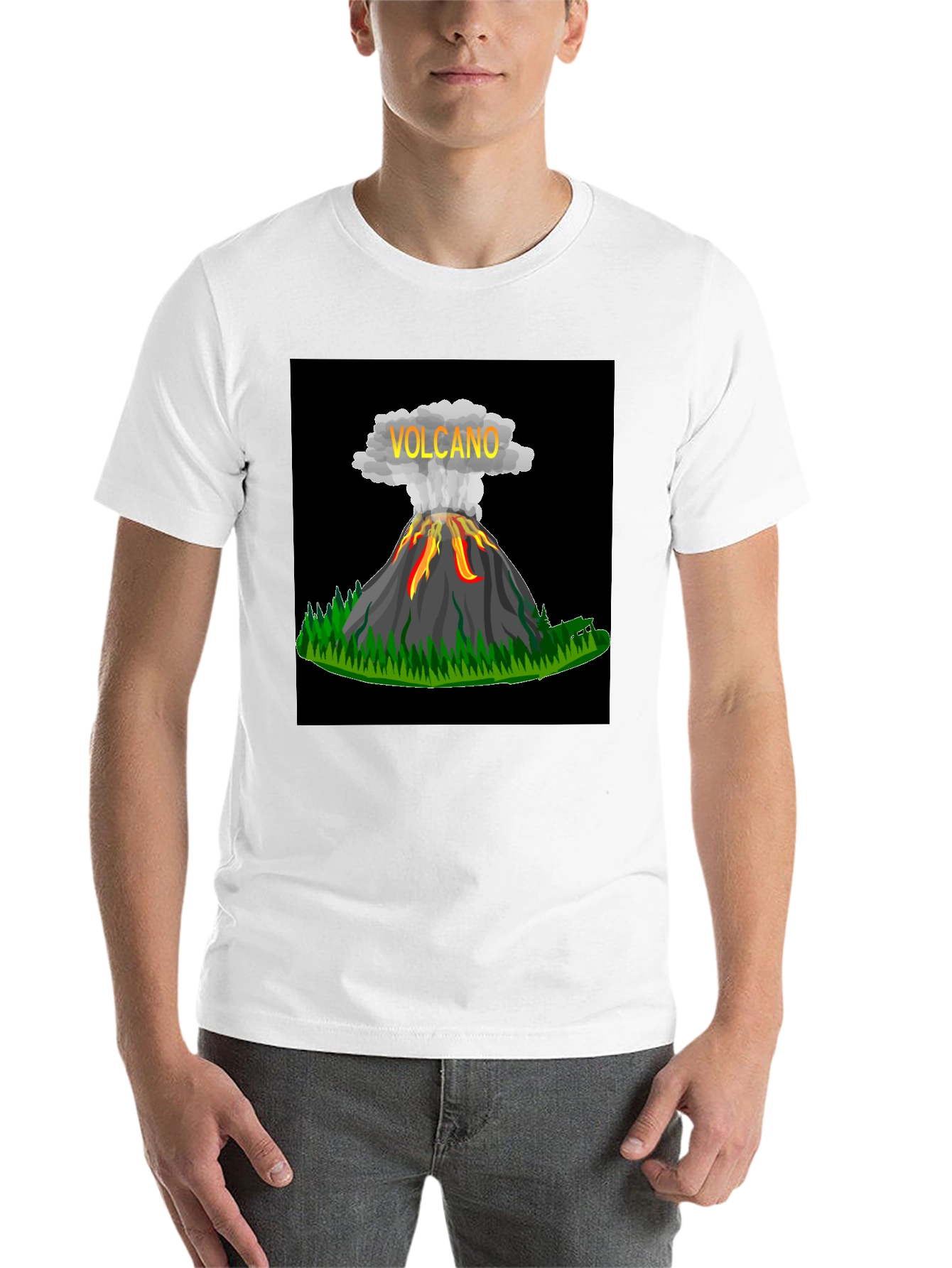 Volcano Graphic Black T-Shirt - Bold & Unique Design