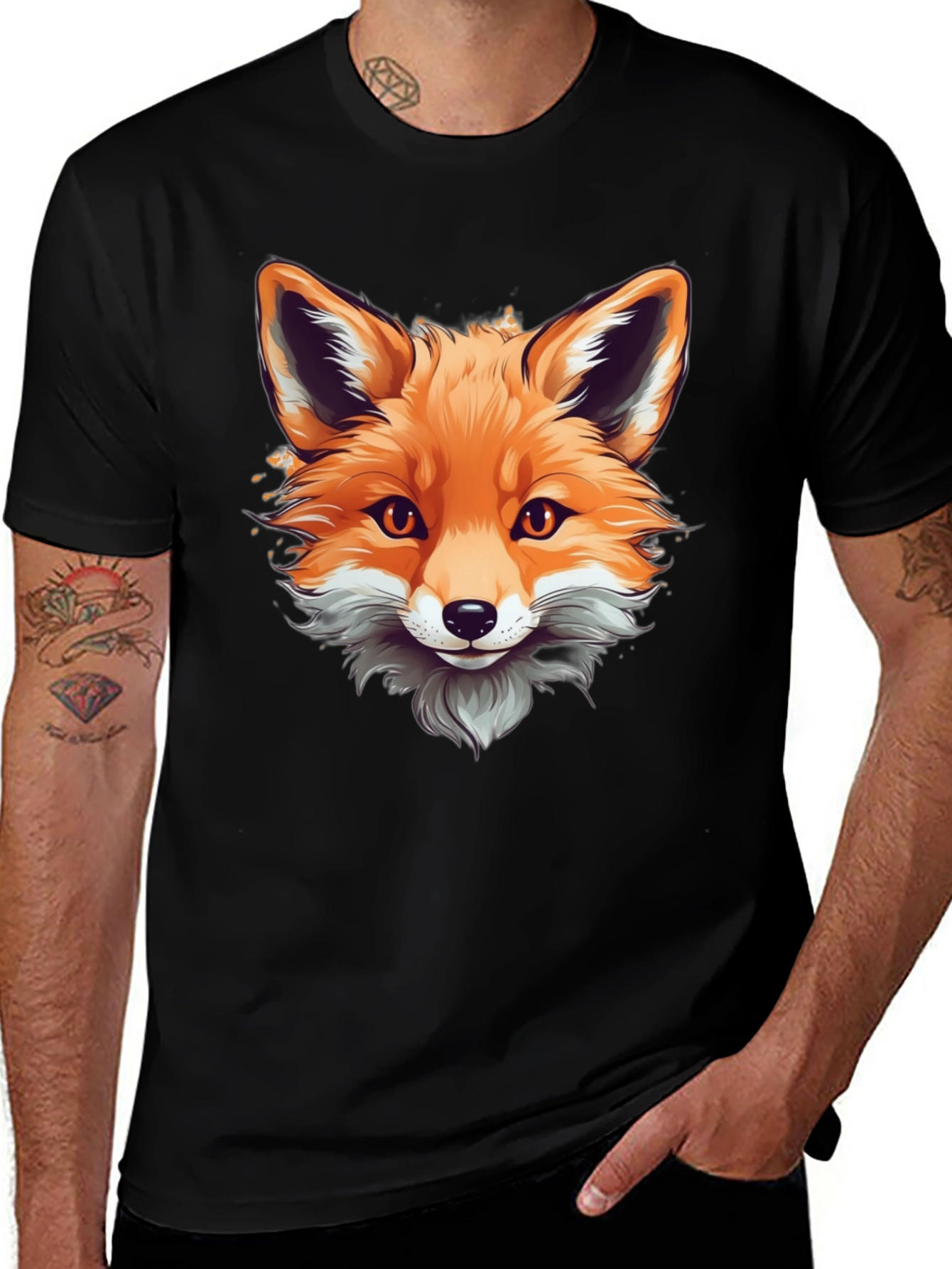Fox Graphic Tee - Stylish Animal Print Shirt