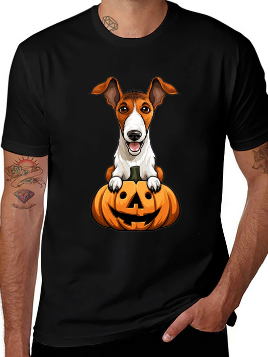 Dog on Pumpkin Halloween T-Shirt