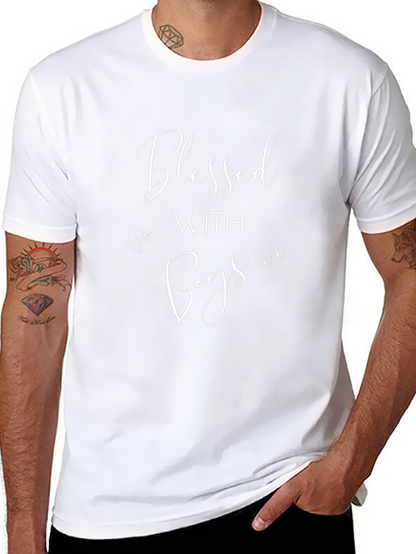 Blessed With Boys Graphic Tee - Black T-Shirt