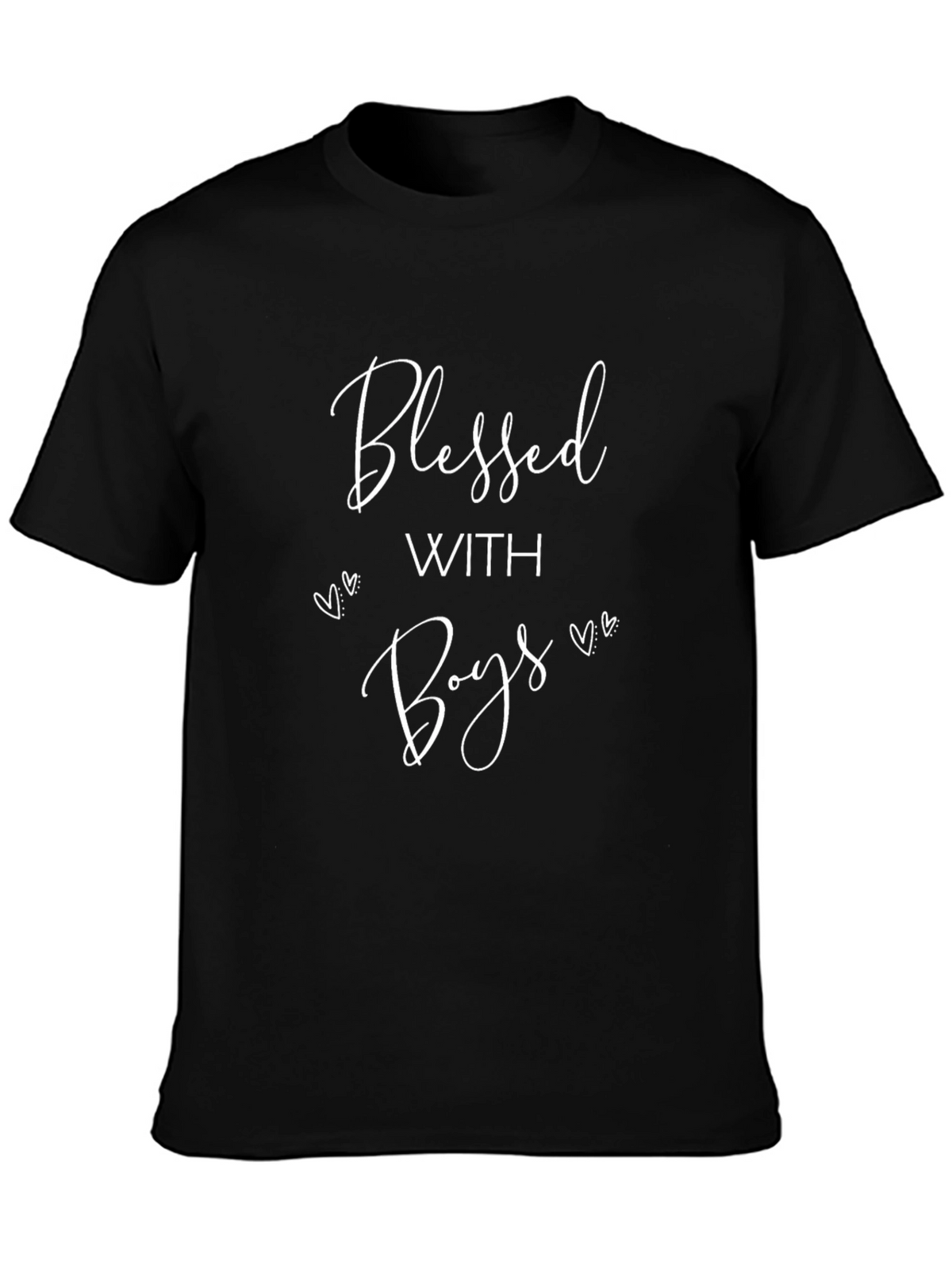 Blessed With Boys Graphic Tee - Black T-Shirt