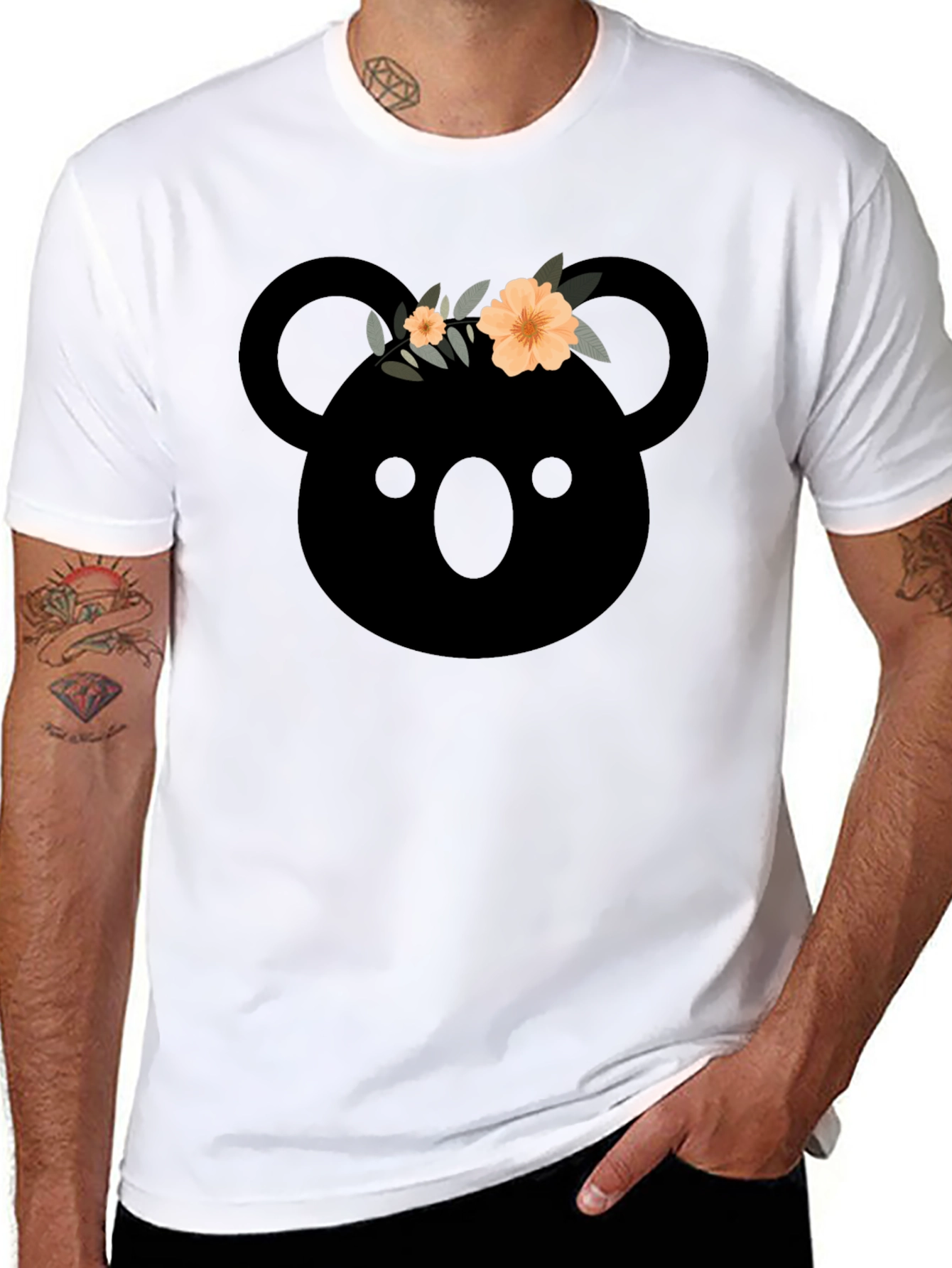 Koala with Flower Crown Graphic T-Shirt