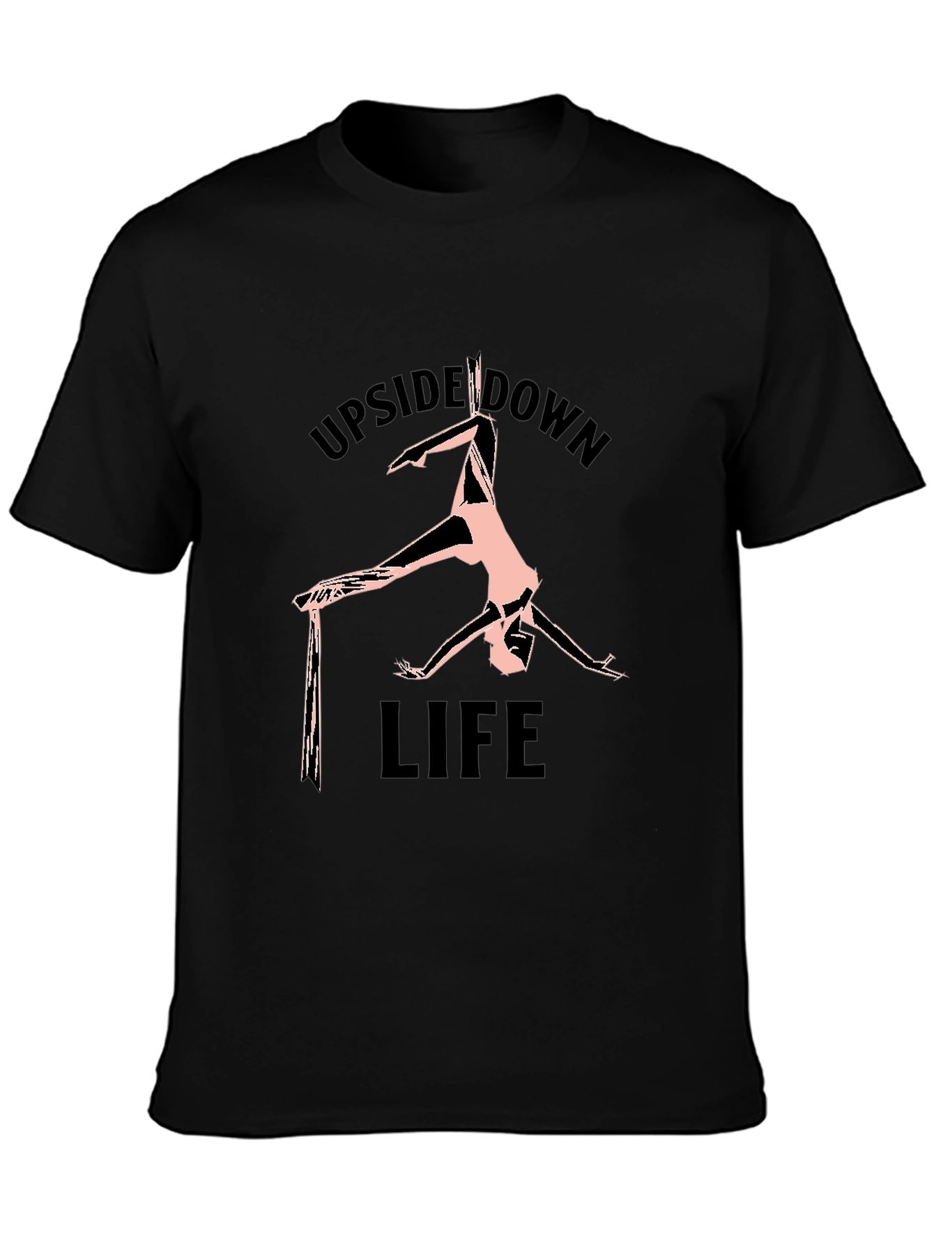 Upside Down Life Black Graphic T-Shirt