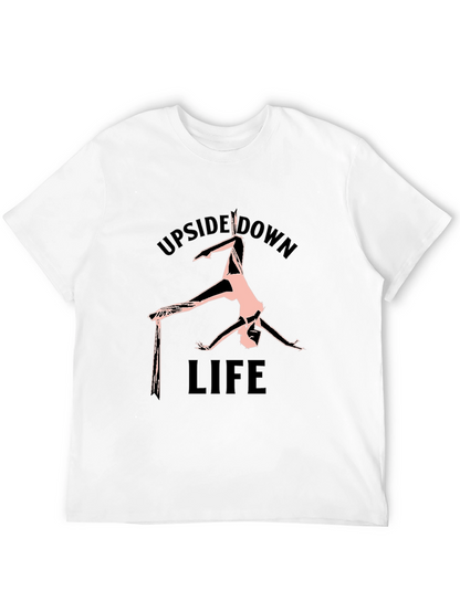 Upside Down Life Black Graphic T-Shirt