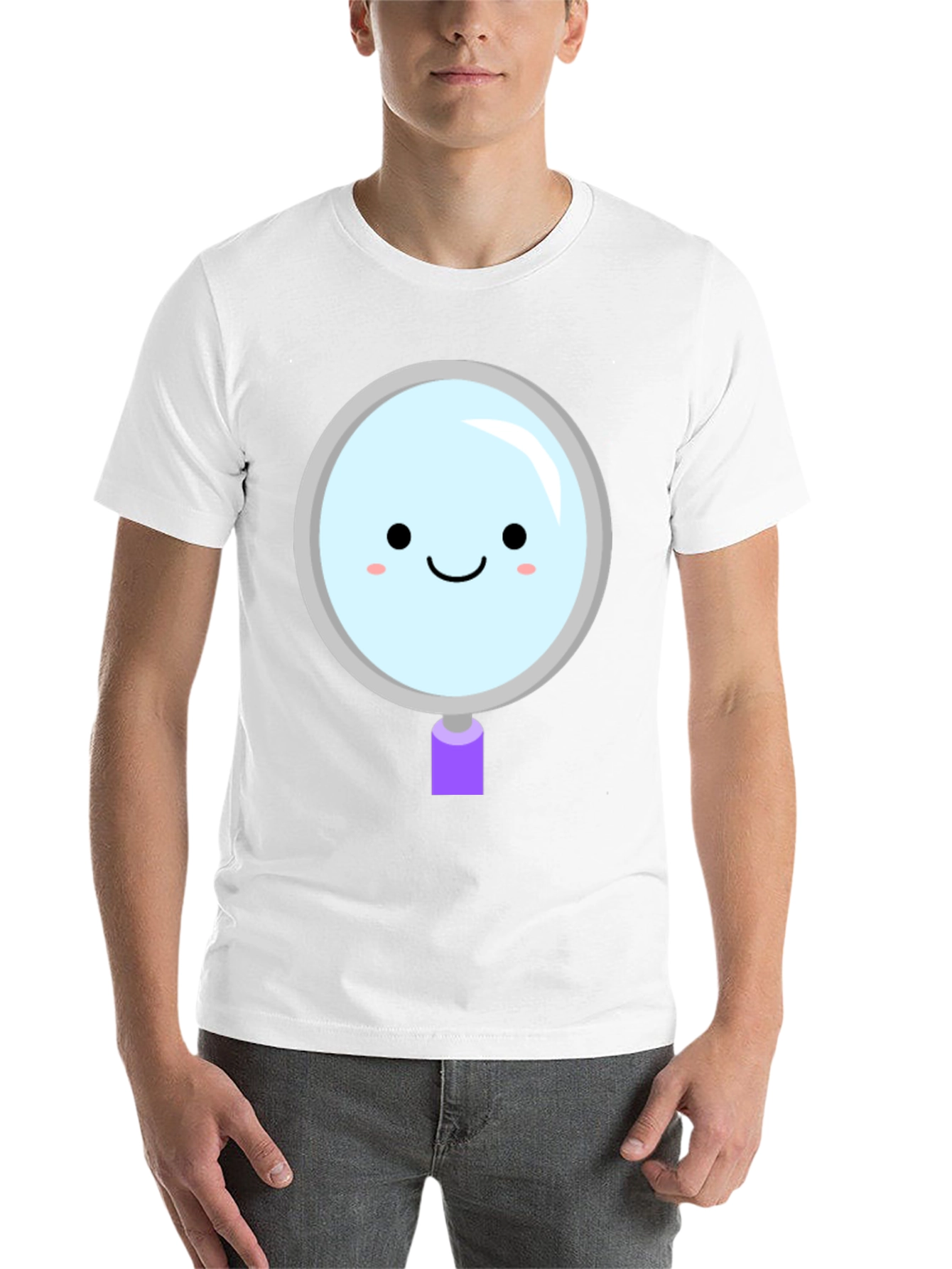 Cute Magnifying Glass Graphic Tee - Unisex Black T-Shirt