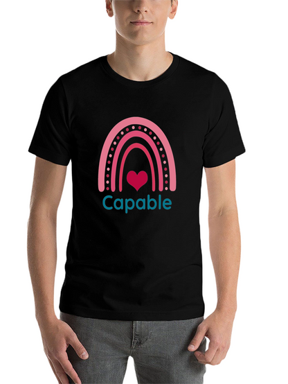Capable Rainbow Heart T-Shirt - Black