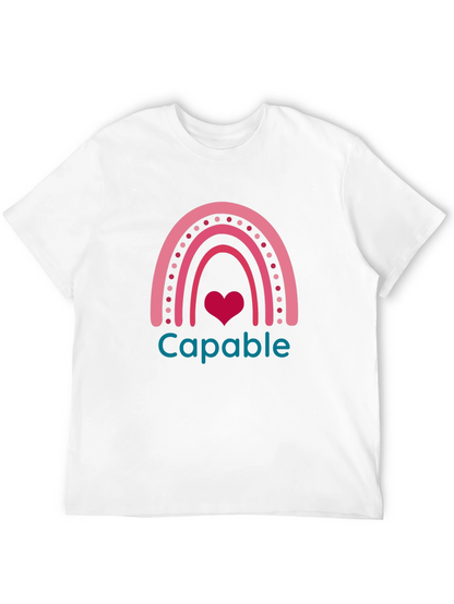 Capable Rainbow Heart T-Shirt - Black