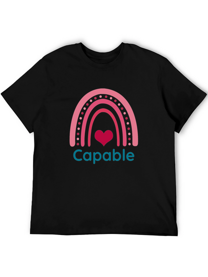 Capable Rainbow Heart T-Shirt - Black