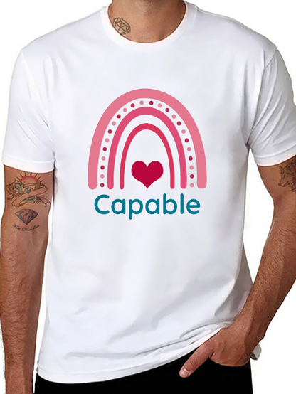 Capable Rainbow Heart T-Shirt - Black