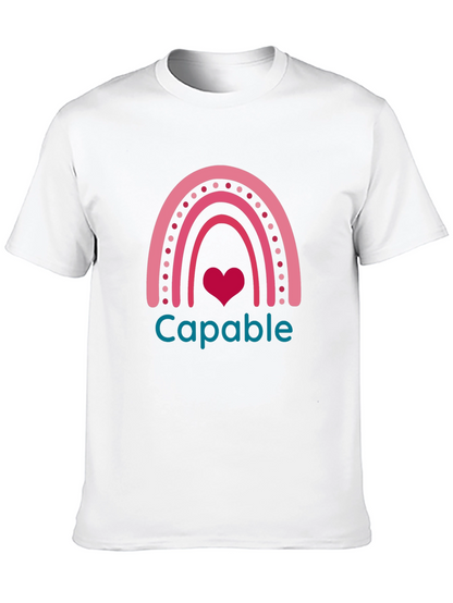 Capable Rainbow Heart T-Shirt - Black
