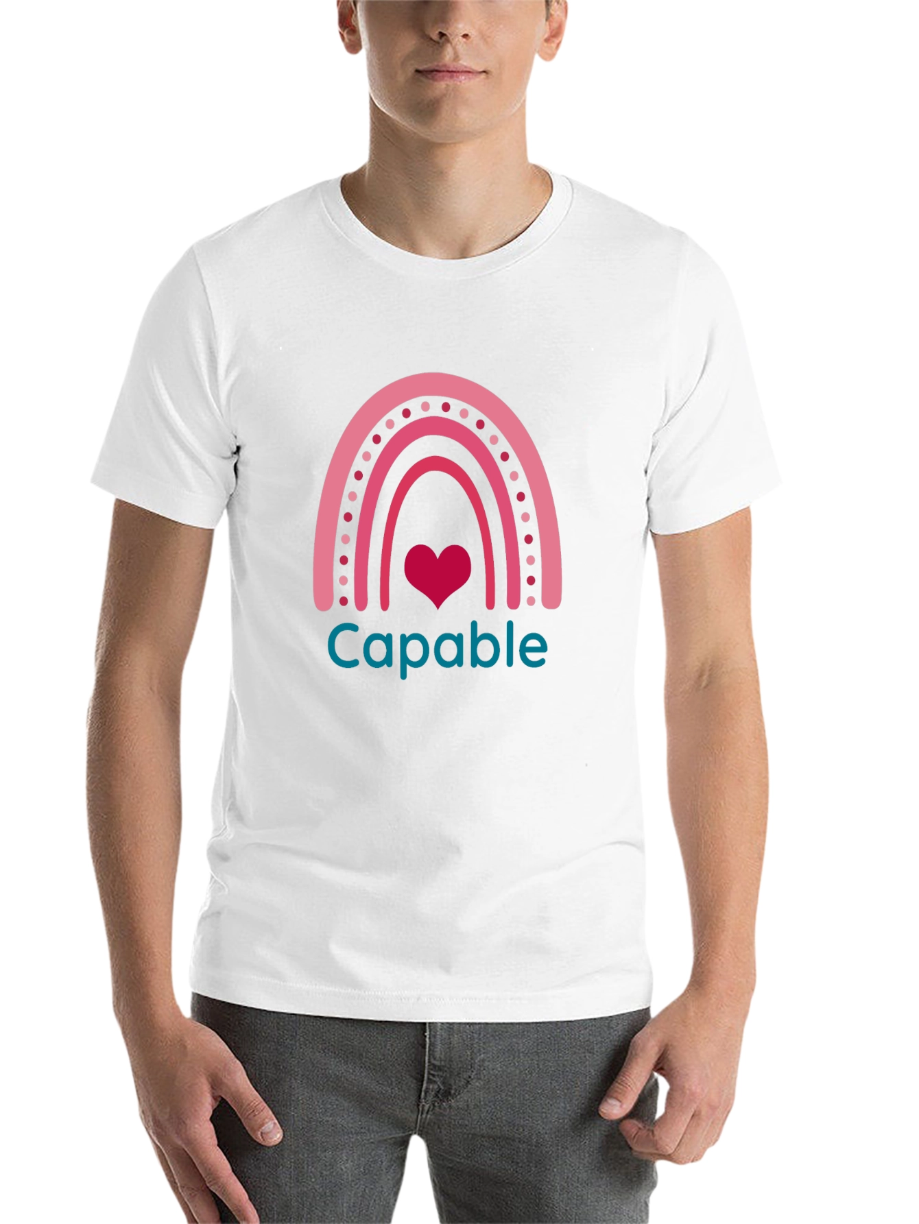 Capable Rainbow Heart T-Shirt - Black