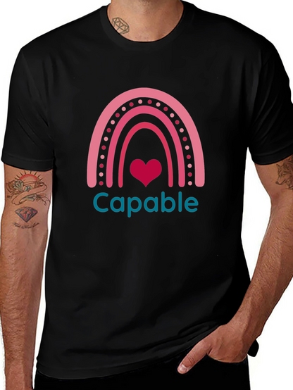 Capable Rainbow Heart T-Shirt - Black