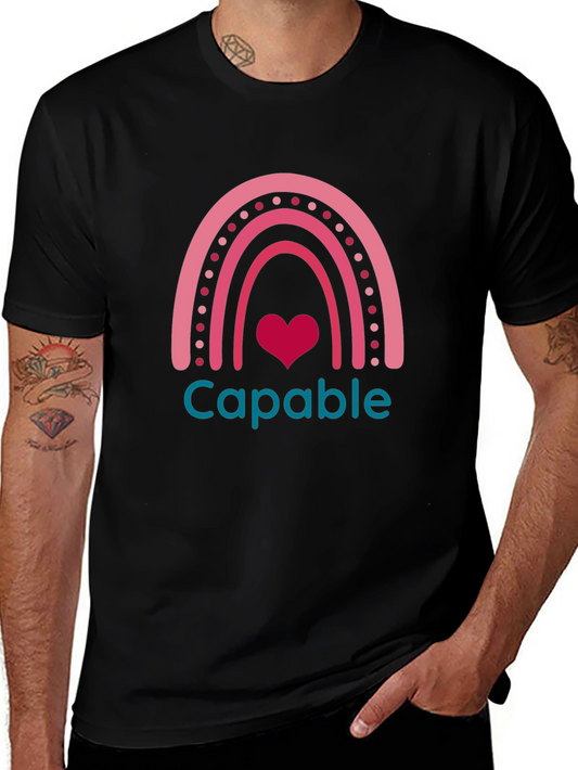 Capable Rainbow Heart T-Shirt - Black