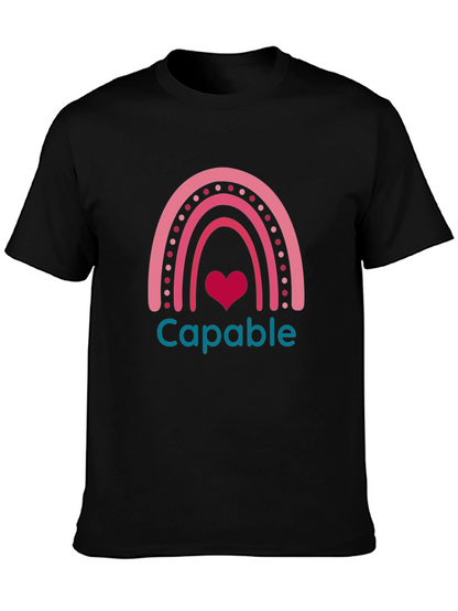 Capable Rainbow Heart T-Shirt - Black