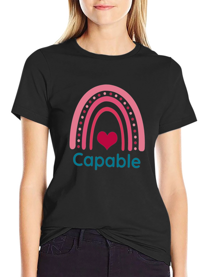Capable Rainbow Heart T-Shirt - Black
