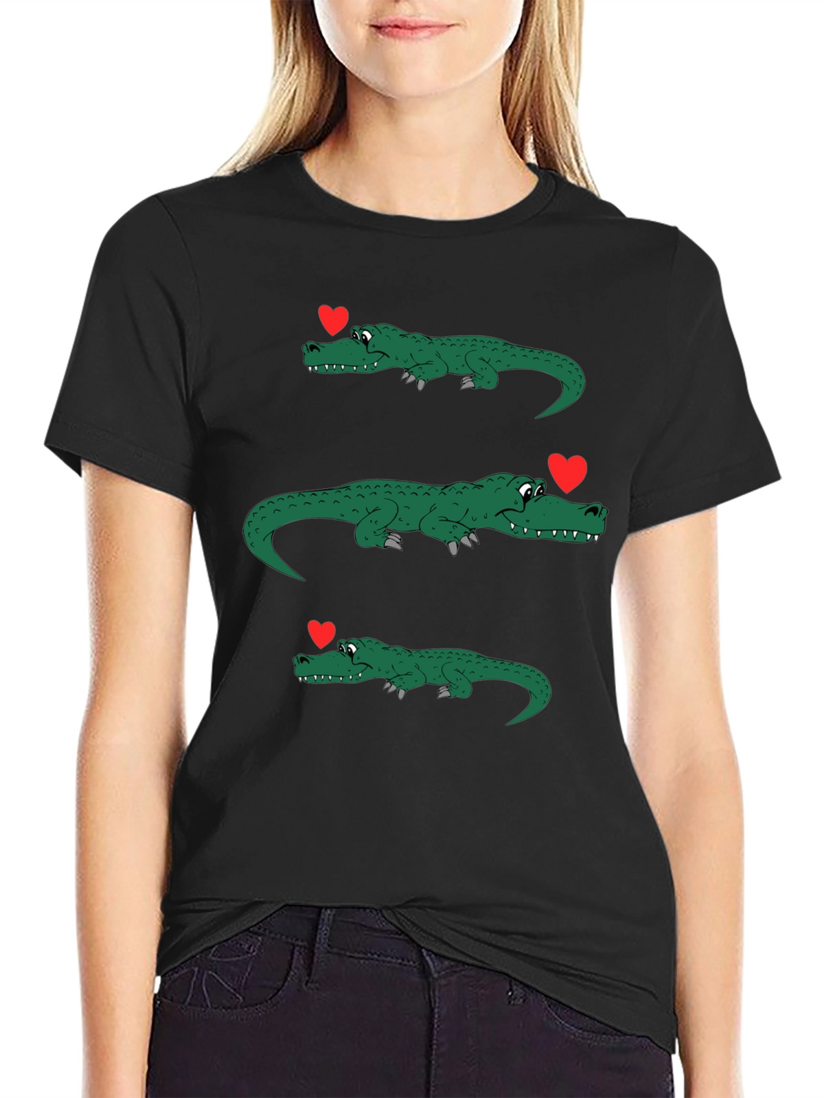 Alligator Love Mens Black Graphic Tee
