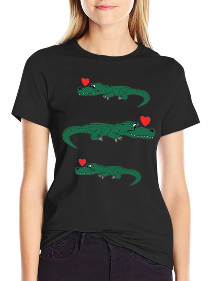 Alligator Love Mens Black Graphic Tee