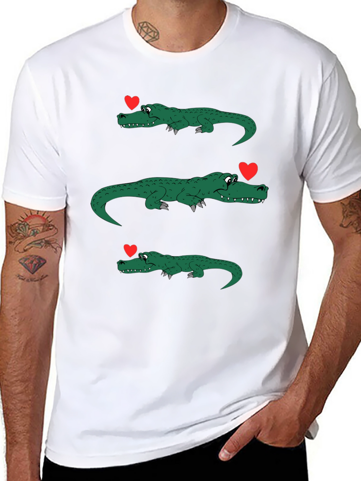 Alligator Love Mens Black Graphic Tee