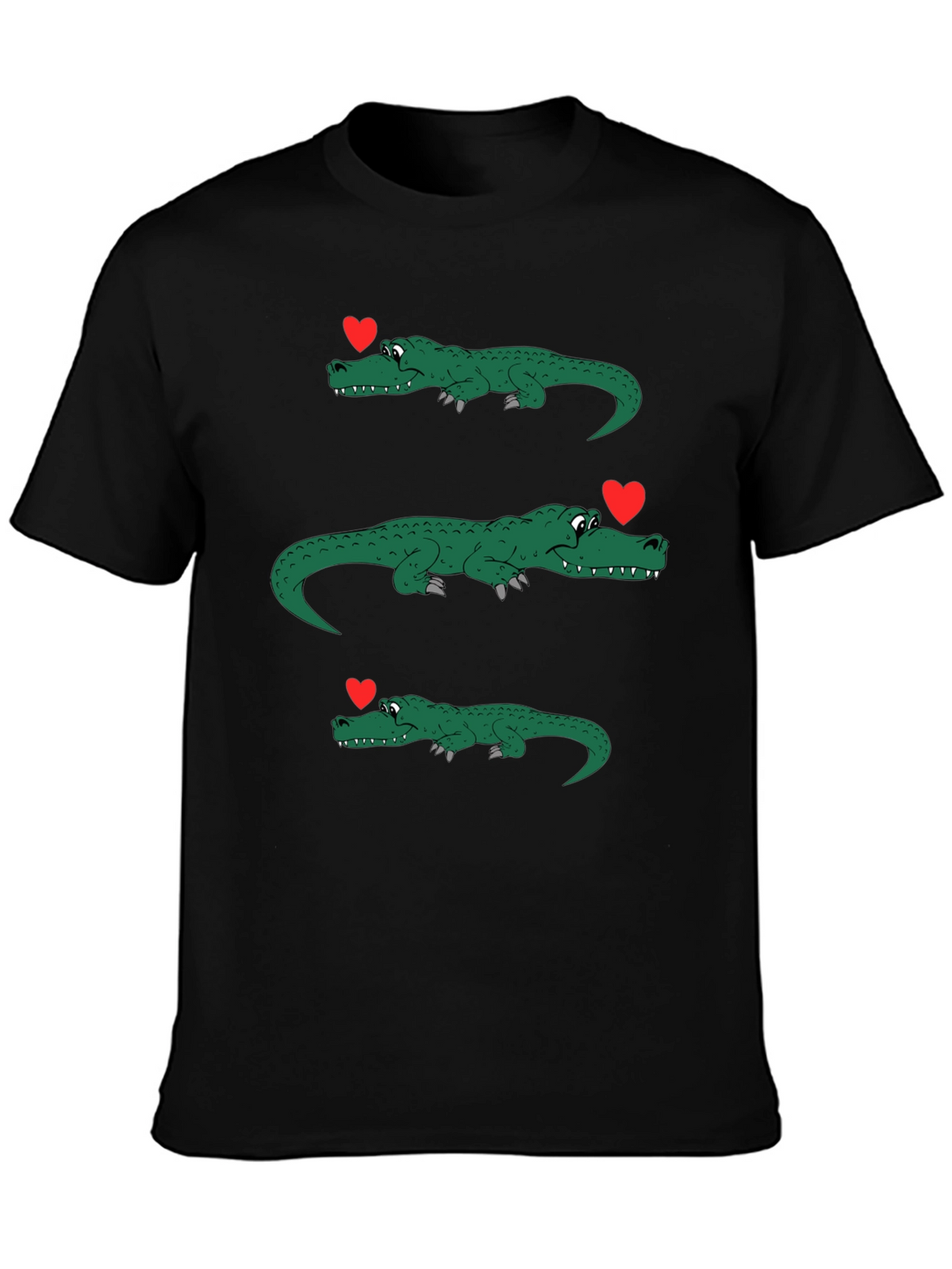 Alligator Love Mens Black Graphic Tee