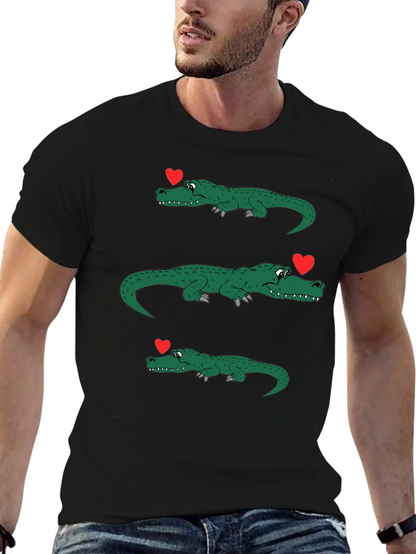 Alligator Love Mens Black Graphic Tee