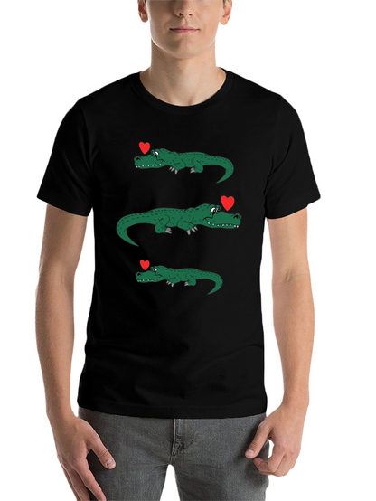 Alligator Love Mens Black Graphic Tee