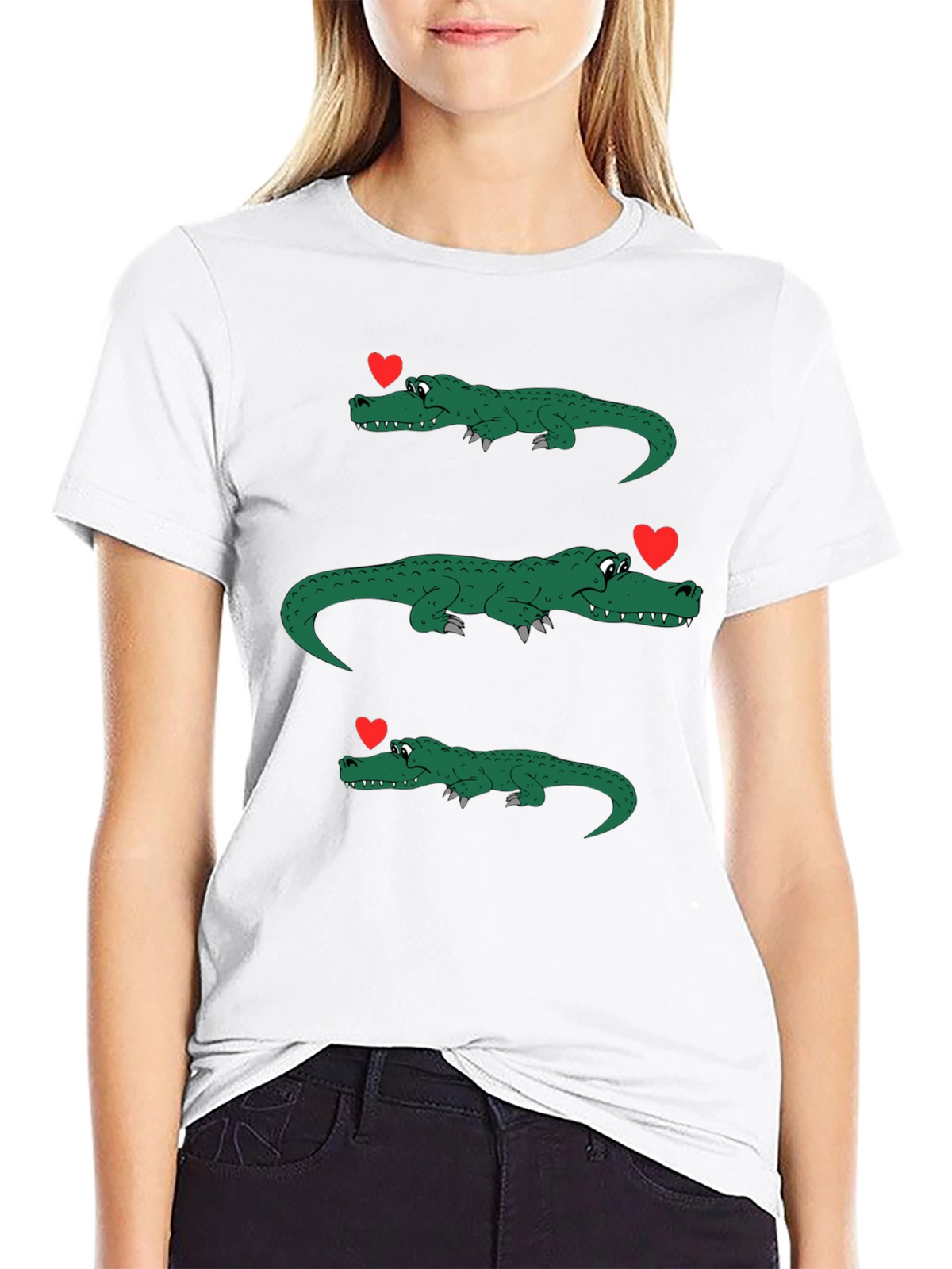 Alligator Love Mens Black Graphic Tee
