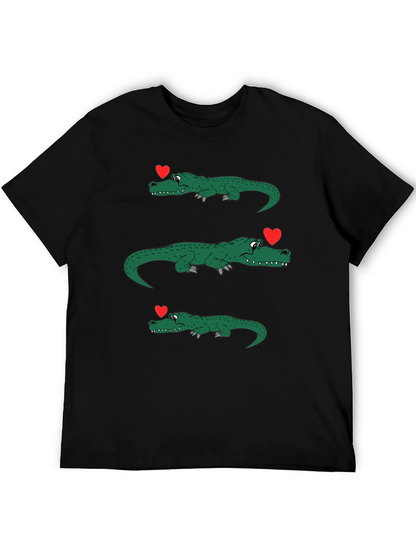 Alligator Love Mens Black Graphic Tee