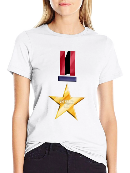 Veterans Day Star Medal Graphic Tee