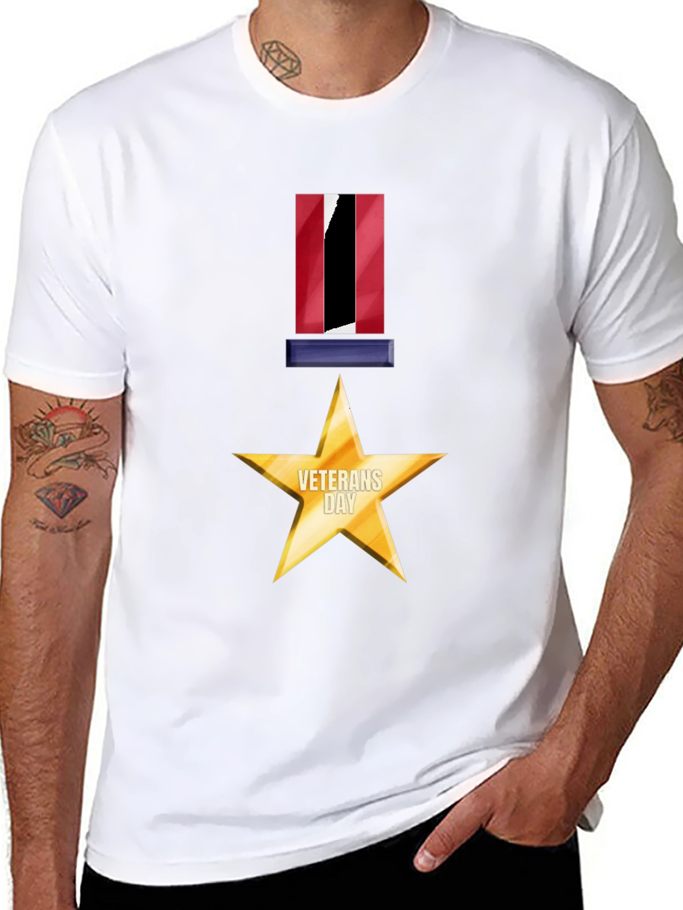 Veterans Day Star Medal Graphic Tee