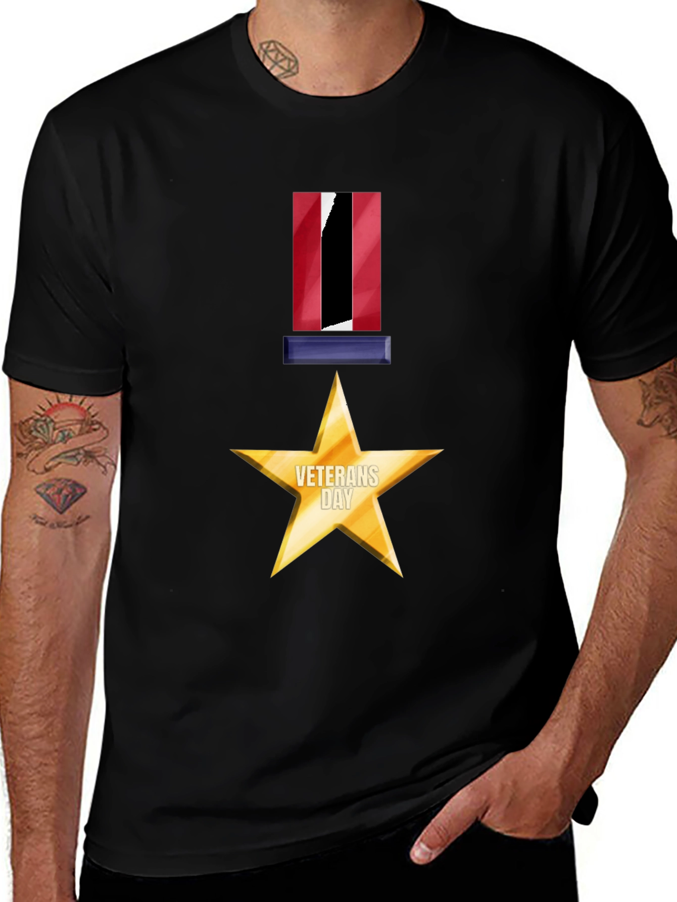 Veterans Day Star Medal Graphic Tee