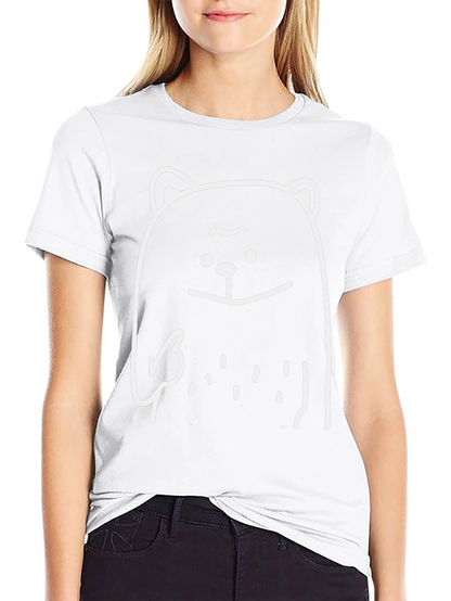Funny Bear Graphic Tee - Black Cotton T-Shirt