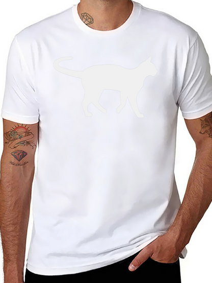 Cool Cat Silhouette Graphic T-Shirt