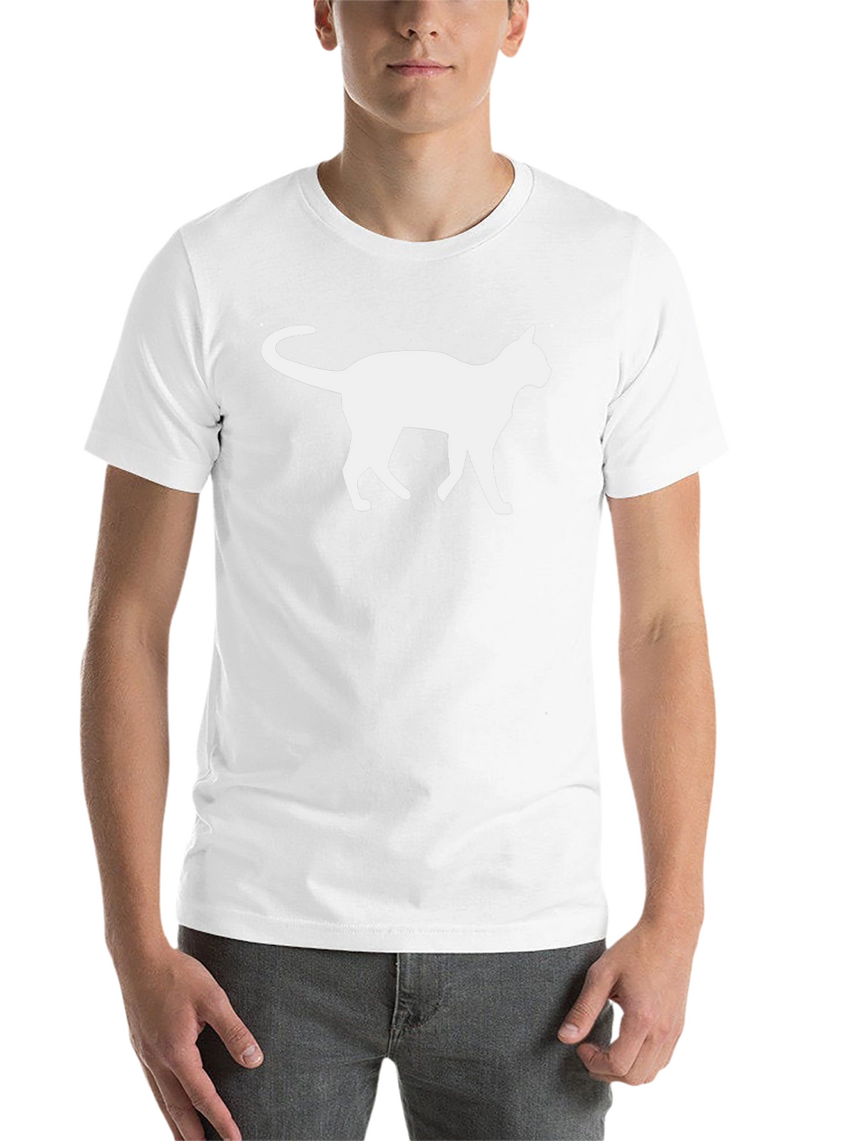 Cool Cat Silhouette Graphic T-Shirt
