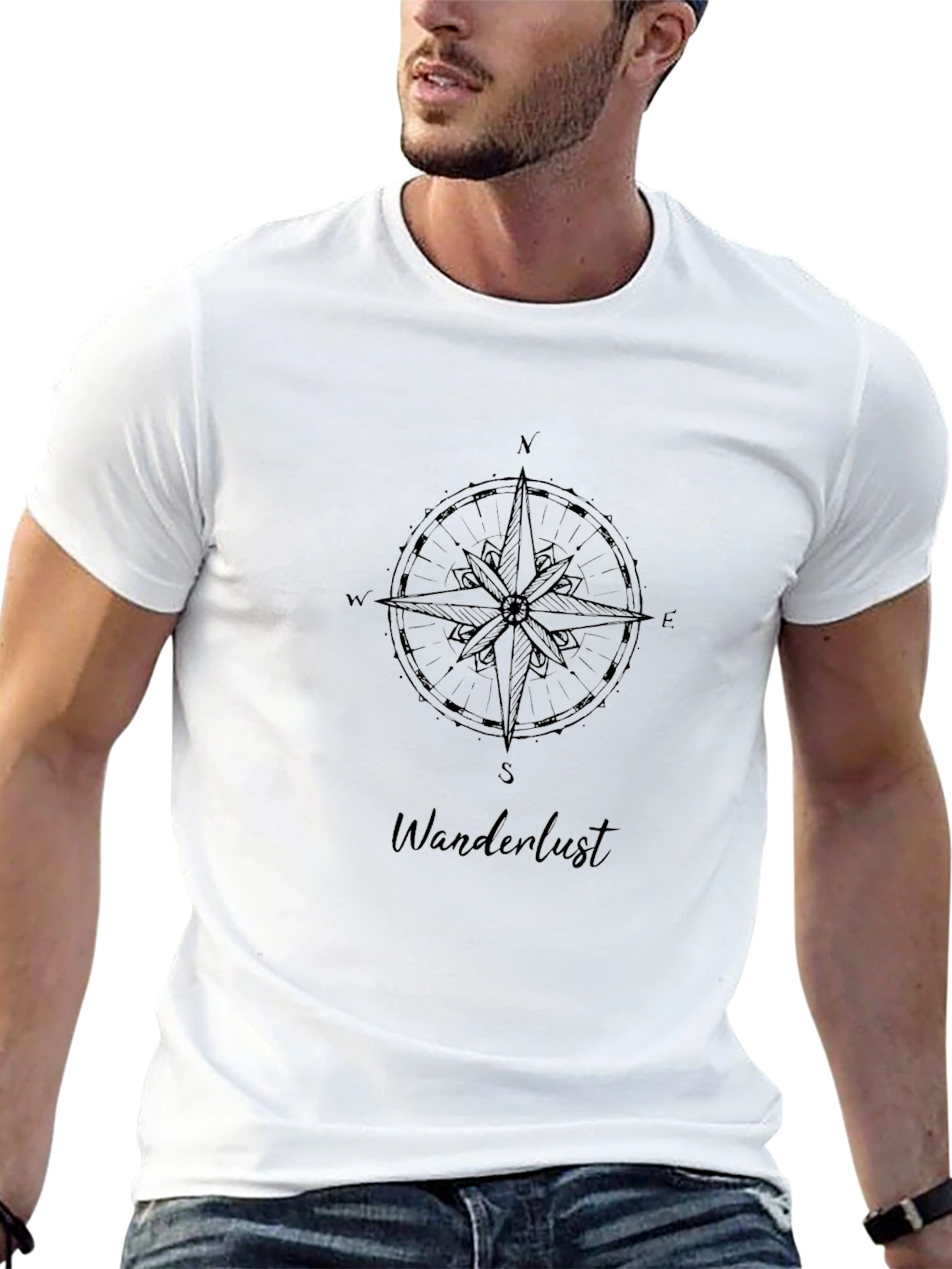 Wanderlust Compass Black T-Shirt