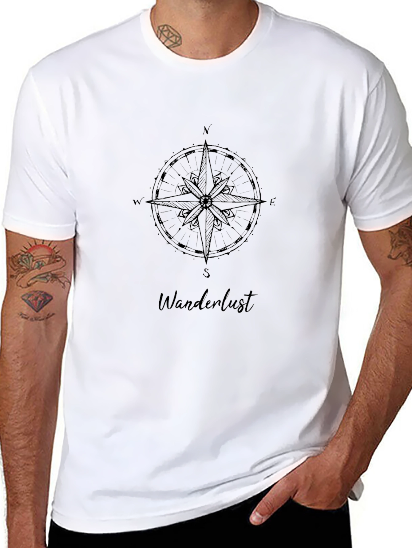 Wanderlust Compass Black T-Shirt