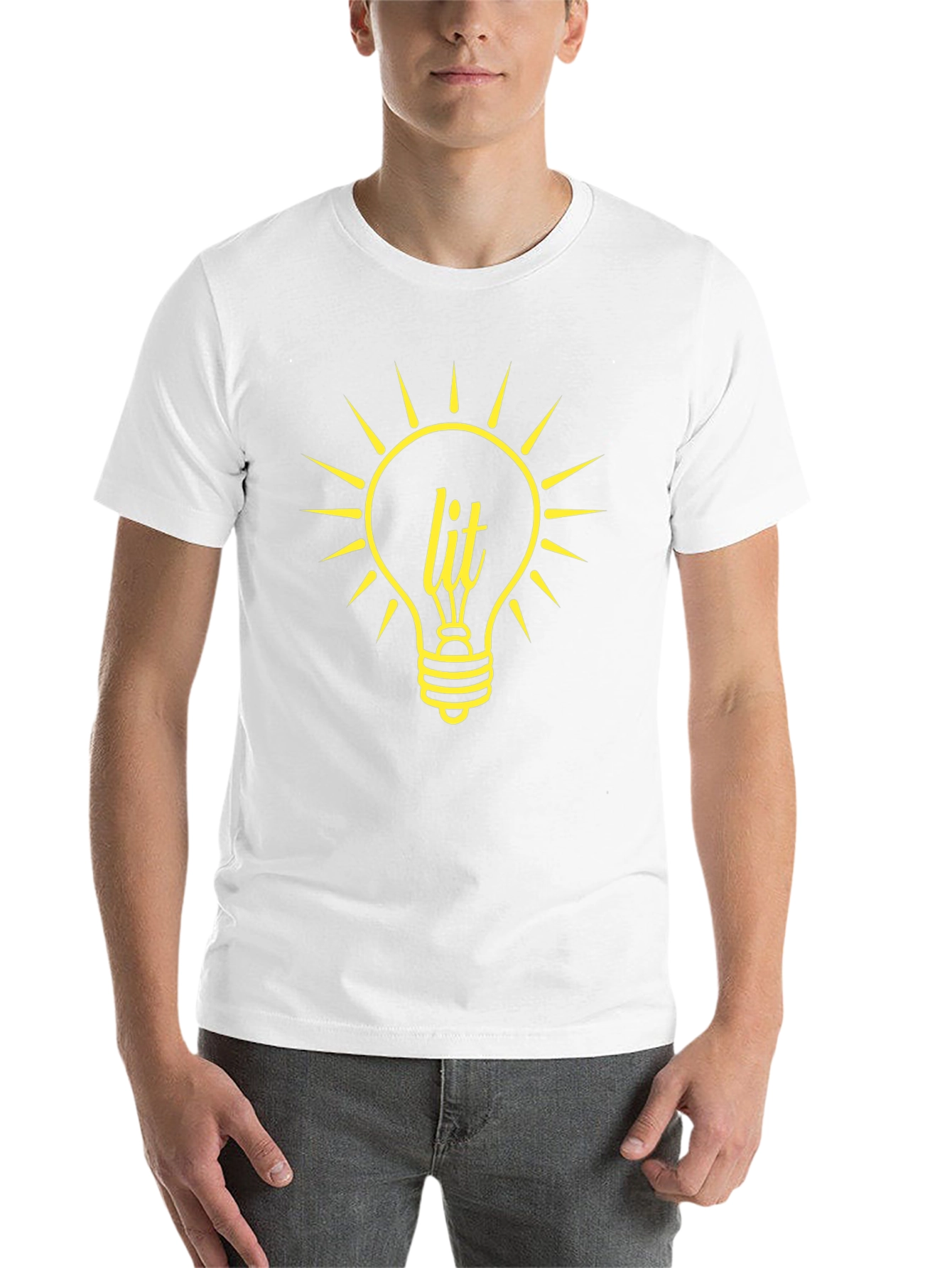 Lit Bulb Graphic T-Shirt - Trendy Black Tee